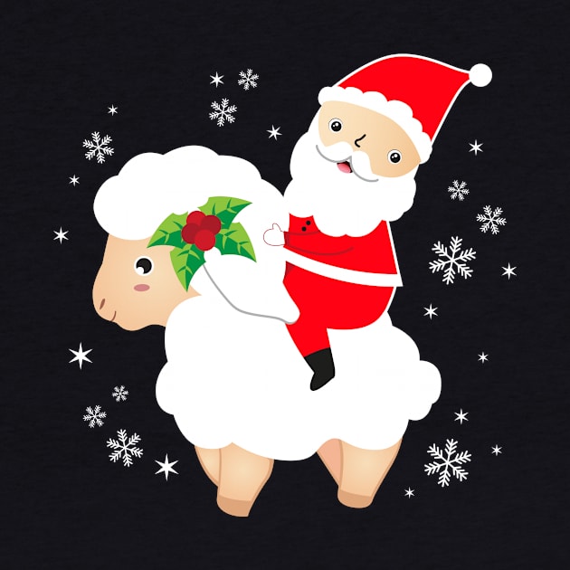 Santa Riding Sheep funny christmas by Riczdodo